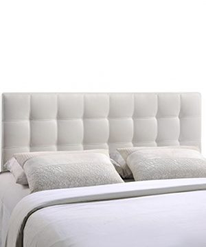 Modway Lily Tufted Faux Leather Upholstered King Headboard In White 0 300x360