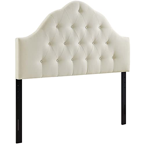 Modway Sovereign Tufted Button Linen Fabric Upholstered Queen Headboard In Ivory 0