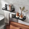 Ophanie Floating Shelves Wall Mounted Set Of 2 Rustic Wood Wall Storage Shelves Organizer For Kitchen Bathroom 4 S Shape Hooks Included 0 100x100