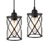 Osimir Industrial Pendant Light 2 Pack Mini Glass Pendant Light For Kitchen Cage Pendant Lighting In Black Finish With Clear Glass Adjustable Length CH9176 1 2PK 0 100x100