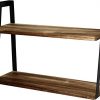 Peters Goods 2 Tier Modern Rustic Floating Wall Shelves Wall Mounted Wood Shelf For Display Books Storage Decor For Bathroom Office Living Room Bedroom Laundry Kitchen Rustic Brown 0 100x100