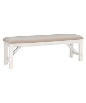 Powell Turino Wood Bench In Distressed White 0 300x360
