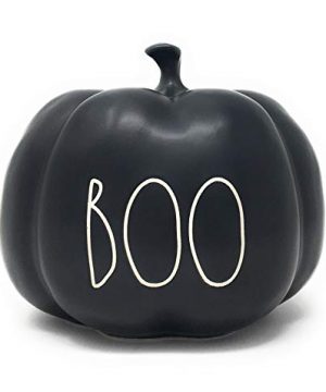 RAE DUNN BY MAGENTA Boo Black Ceramic LL Medium Size Decorative Halloween Pumpkin With White Letters 2020 Limited Edition 0 300x360