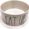 RAE DUNN BY MAGENTA Extra Large Ceramic Dog Feeding Bowl With Satin Finish EAT UP Diameter 8 0 100x100