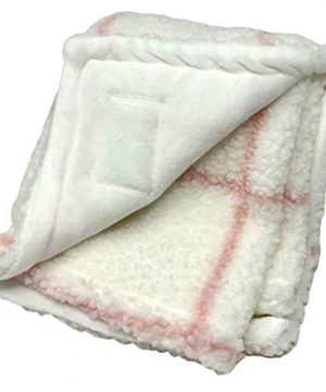 RAE Dunn Baby Blanket With Love Patch Sherpa Soft Plush Baby Throw Soothing Relaxing Snuggle Soft To Cocoon Or Swaddle Baby White With Pink Stripes And Love Patch 0 2 300x360