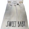 Rae Dunn Baby Blanket White Sweet Baby 30 X 40 Plush 0 100x100