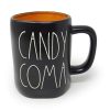 Rae Dunn By Magenta CANDY COMA Black Ceramic LL Coffee Tea Mug With Orange Interior White Letters 2020 Limited Edition 0 100x100