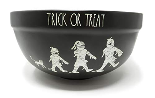 Rae Dunn By Magenta TRICK OR TREAT Black Ceramic Mummy Icon LL Serving Mixing Bowl 2019 Limited Edition 0 0