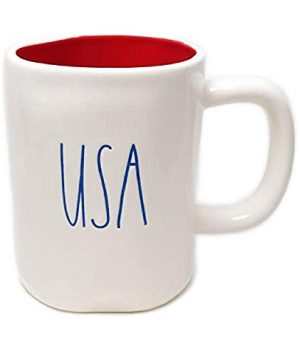 Rae Dunn By Magenta USA Blue Large Letter LL Mug With Red Inside 0 300x360