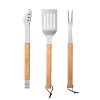 Rae Dunn Everyday Collection 3 Piece Barbecue Utensil Set Barbeque Tongs With Serrated Tips Spatula And Fork Stainless Steel BBQ Accessories Rae Dunn Home Accessories 0 100x100