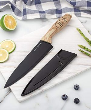 Rae Dunn Everyday Collection Set Of 5 Stainless Steel Knives With Sheaths Chef Paring Bread Santoku Knives Black 0 1 300x360