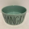 Rae Dunn HANGRY Dog Pet Bowl 6 Inch GREEN Ceramic 0 100x100