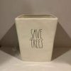 Rae Dunn SAVE TREE Waste Basket Glazed Ceramic Office 8 X 7 X 10 Inches 0 100x100