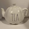 Rae Dunn TEA Teapot Pumpkin Shape Decor Halloween Glazed Ceramic 0 100x100