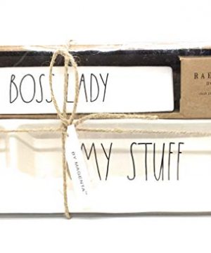 Rae Dunn By Magenta 2 Piece Set Desk Name Plate 85x175x175 And Desk Organizer In Large Letters LL Gift Set BOSS LadyMy Stuff 0 300x360