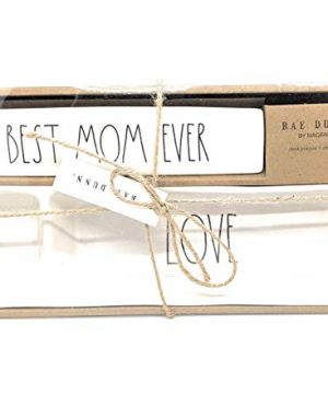 Rae Dunn By Magenta 2 Piece Set Desk Name Plate 85x175x175 And Desk Organizer In Large Letters LL Gift Set Best MOM EverLove 0 300x360