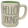 Rae DunnHello Spring Coffee Mug Artisan Collection By Magenta Beautiful CeramicPottery Rae Dunn Coffee Mug WithHello Spring Spelled In Large LL Font Spring Green Color Inside 0 100x100