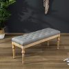 Roundhill Furniture Habit Solid Wood Button Tufted Dining Bench Grey 0 100x100