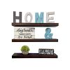 Rustic Farmhouse 3 Tier Justified Floating Wood Shelf Floating Wall Shelves Set Of 3 Hardware And Fasteners Included Dark Walnut 24 0 100x100