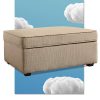 Serta Olin Storage Ottoman Contemporary Design Hinged Lid Can Be Used As Footrest Or Extra Seat Easy Assembly Beige 0 100x100