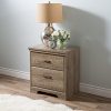 South Shore Versa 2 Drawer Nightstand Weathered Oak Traditional 0 100x100