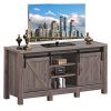 Tangkula Farmhouse TV Stand With Sliding Barn Door Wood Universal TV Console For TVs Up To 55 Flat Screen For Living Room Storage Cabinet With 2 Gliding Doors Adjustable Shelves Deep Taupe 0 100x100