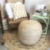 The Knitted Co 100 Natural Jute Pouf Handmade Braided Ottoman Farmhouse Rustic Accent Furniture Footrest Round Bean Bag For Living Room Bedroom Kids Room Natural 16 X 16 X 18 0 100x100
