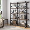 Tribesigns Solid Wood 5 Shelf Industrial Style Bookcase And Book Shelves Metal And Wood Free Vintage Bookshelfs Retro Brown Double 5 Tier 0 100x100