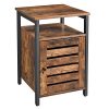 VASAGLE Lowell Nightstand Night Table With Open Shelf Inner Adjustable Shelf Steel Frame 157 X 157 X 236 Inches Bedroom Industrial Rustic Brown And Black ULET62BX 0 100x100