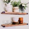 WG WILLOW GRACE DESIGNS Floating Shelves For Wall Mounted Modern Rustic All Wood Wall Shelves Perfect Farmhouse Shelves For Bathroom Bedroom And Kitchen Walnut 24 Set Of 2 0 100x100