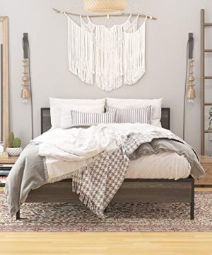 Weehom Metal Platform Bed Frame With Wood Headboard And Footboard Under Storage 14 Inch Beds Mattress Foundation Under Bed Storage No Box Spring Needed Noise Free Queen 0 300x360