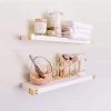 Willow Grace Wall Shelves White 24 Inch Shelves Easily Mounted All Wood Wall Shelves 3 Coat Lacquer Finish Wood Shelves For Bedroom Bathroom Kitchen White 24 Set Of 2 0 100x100