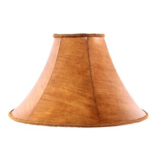 10.5''+H+x+13''+W+Faux+Leather+Bell+Lamp+Shade+(+Spider+)+in+Brown