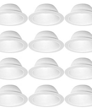 12 Pack 6 Inch White Baffle Recessed Can Light Trim 0 300x360