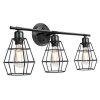 3 Light Industrial Bathroom Vanity Lights Farmhouse Wall Light Fixture Metal Cage Wall Sconce Vintage Porch Wall Lamp For Mirror Cabinets Kitchen Living Room Workshop 0 100x100