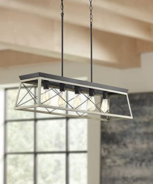 Briarwood Collection Whitewashed Five Light Farmhouse Linear Chandelier 0 3 300x360