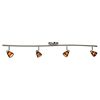 Direct Lighting 4 Light Adjustable Track Light Brushed Steel Finish Brown Glass Shade Ready To Install Bulb Included D268 44C BS BRNS 0 100x100