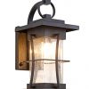 EERU Waterproof Outdoor Wall Sconces Light Fixtures Exterior Wall Lanterns Outside House Lamps Black Metal With Clear Seeded Glass Perfect For Exterior Porch Patio House 0 100x100