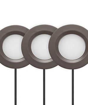 GetInLight Dimmable LED Puck Lights Kit Recessed Or Surface Mount Design Soft White 3000K 12V 2W 6W Total 30W Equivalent Bronze Finished ETL Listed Pack Of 3 IN 0102 3 BZ 0 300x360