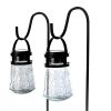 Home Zone Security Solar Pathway Lights Outdoor 3000K Decorative Large Crackle Glass Garden LED Lights With No Wiring Required 2 Pack 0 100x100