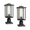KAUEN Outdoor Post Light Outdoor Pole Light Fixture With Pier Mount Base Exterior Lamp Post Light In Black Finish With Water Ripple Glass 2435 1G 2PK 0 100x100