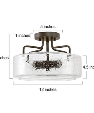 KSANA Semi Flush Mount Ceiling Light 4 Light Flush Ceiling Light With Seeded Glass Shade For Kitchen Hallway W 12 X H 8 0 4 300x360
