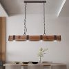 KunMai Industrial Loft Style 4 Light LED Linear RustBlack Wood Metal Island Pendant Light Rust 0 100x100