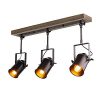 LNC Adjustable Track Lighting Fixture Farmhouse 3 Heads Ceiling Spotlight For Kitchen Dining Living Room Foyer And Cloakroom Wall Wood Black 0 100x100