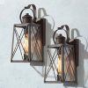 LOG BARN Porch Lights Outdoor Wall Lanterns 2 Pack Farmhouse Wall Sconces Exterior Wall Mount Lights In Rustic Bronze With Seeded Glass 0 100x100