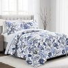 Lush Decor Cynthia Jacobean Quilt 3 Piece Reversible Bedding Set Full Queen Blue 0 100x100