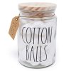 Rae Dunn By Magenta COTTON BALLS Glass LL Bathroom Vanity Organizer Apothecary Jar With 60 Cotton Balls 2020 Limited Edition 55 Tall 0 100x100