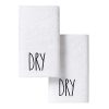 Rae Dunn Decorative Bathroom Hand Towels Dry Embroidered Bathroom Towels Set Of 2 White Guest Bath Hand Towels With Black Text 16 X 30 X 5 0 100x100