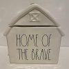 Rae Dunn HOME OF THE BRAVE House Canister 7 X 7 X 5 Inches 0 100x100