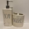 Rae Dunn SOAP BRUSHES Set Of 2 MARBLE Themed Bathroom Desk Organizer 0 100x100